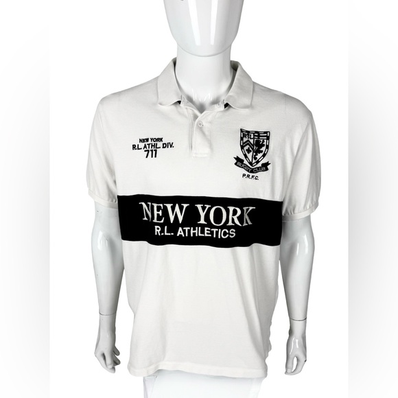 Polo Ralph Lauren Mens 2XL Polo Shirt White Black 100% Cotton #5 Custom Fit - Picture 2 of 10